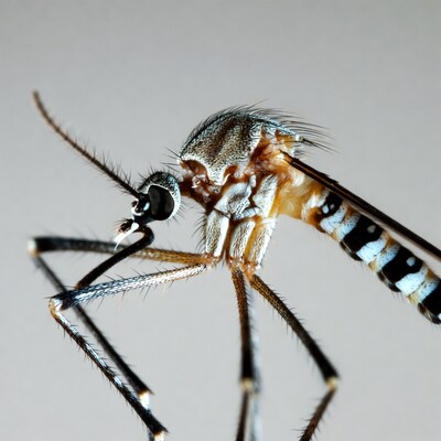 Closeup of striped mosquito