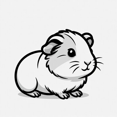 Cute guinea pig illustration