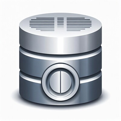 Silver 3D server rack icon