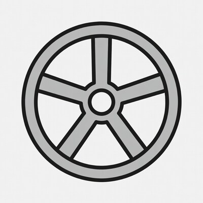 Gray Steering Wheel Illustration