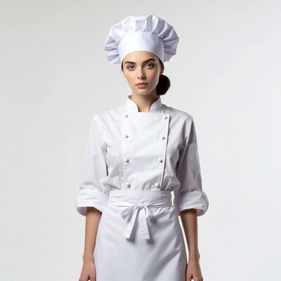 Woman chef in white uniform