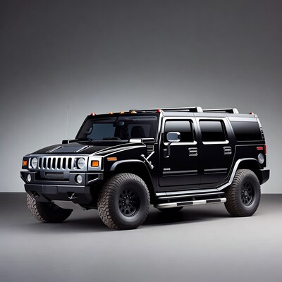 Black Hummer H2 SUV front view