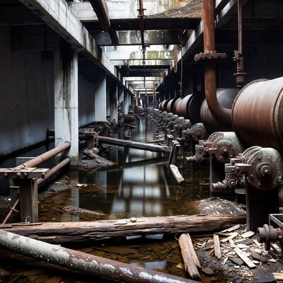 Flooded Abandoned Factory Pipes