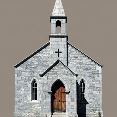 Stone chapel with steeple