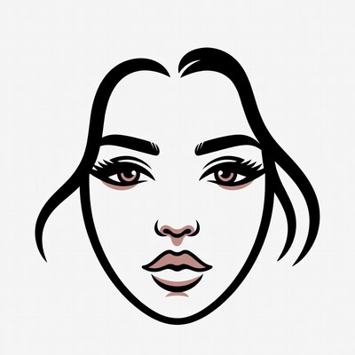 Illustrated Woman Face Portrait