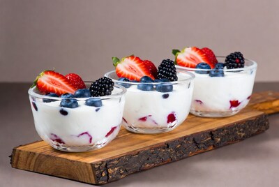 Three Yogurt Parfaits with Berries