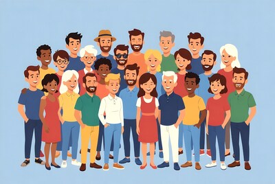 Diverse Group of People Illustration