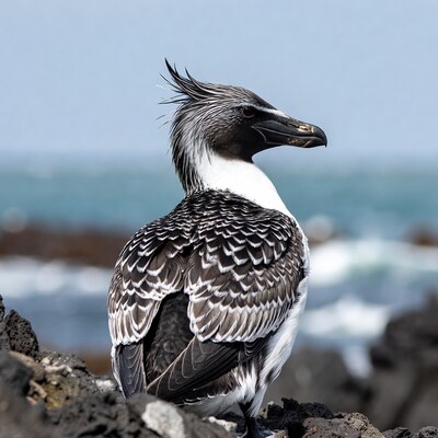 Nazca booby on rocky coast