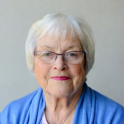 Elderly woman with glasses