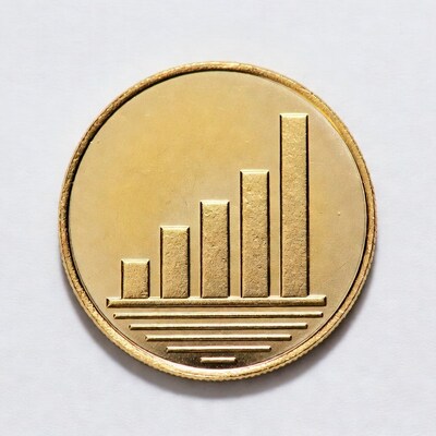Gold Coin with Rising Bar Graph