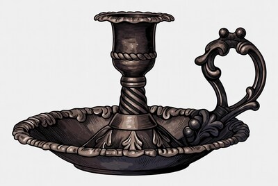 Vintage ornate candlestick illustration