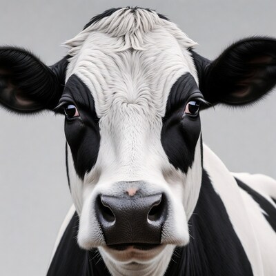 Close-up Holstein cow face