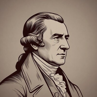 James Madison profile illustration