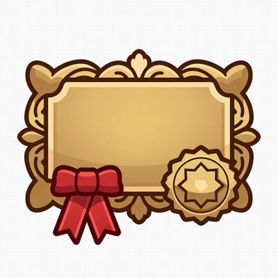 Gold Ornate Frame with Red Bow