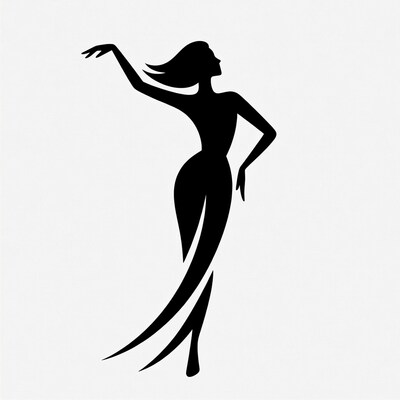 Dancing woman silhouette illustration