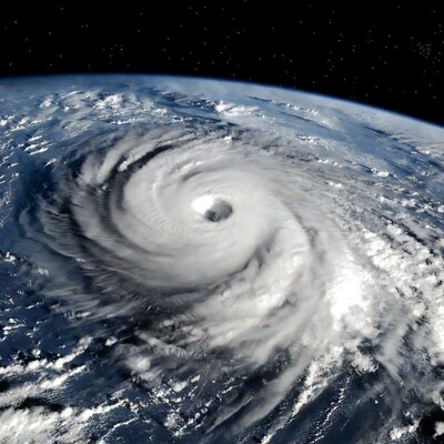 Hurricane over Earth from space