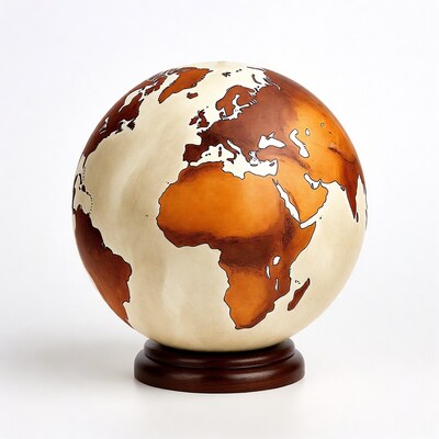 Earth Globe on Wooden Stand