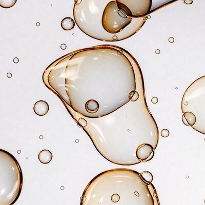 Floating Amber Soap Bubbles