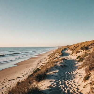 Beach Path Through Dune Grass