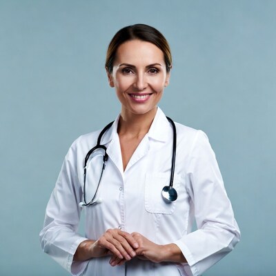 Smiling woman doctor with stethoscope