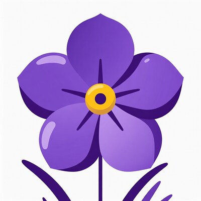 Purple Primrose Flower Illustration