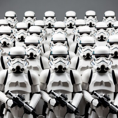 Stormtroopers Standing with Blasters