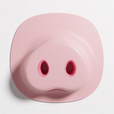 Pink Pig Nose on White Background