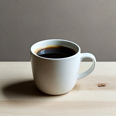 White mug of black coffee