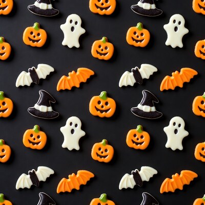 Halloween Cookies on Black Background
