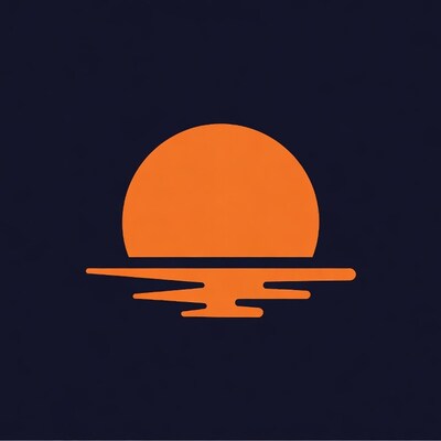 Orange Sunset Over Water Silhouette