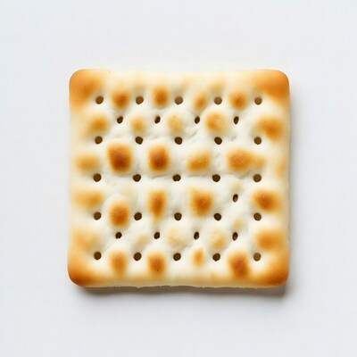 Square Cracker on White Background