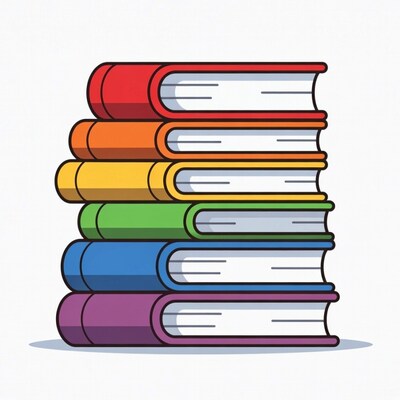 Colorful Stack of Books Illustration