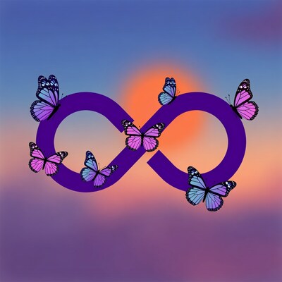 Purple Infinity Symbol with Butterflies