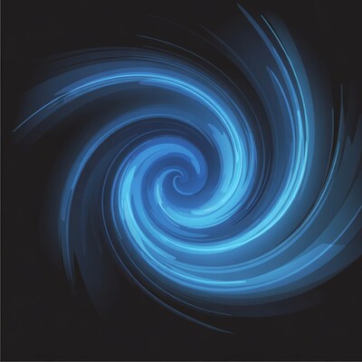Blue Spiral Vortex on Black Background