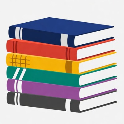 Colorful Stack of Books Illustration