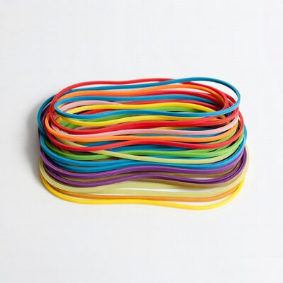 Colorful rubber bands stack