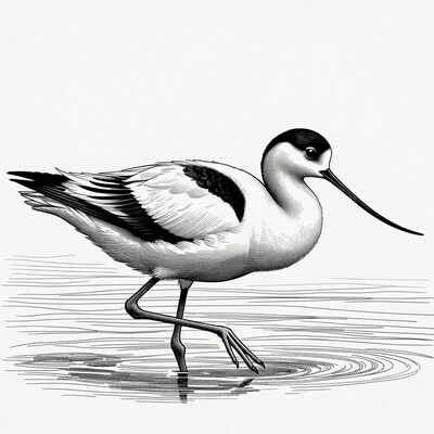 Black-winged Stilt standing in water