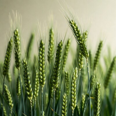 Green Wheat Field Closeup