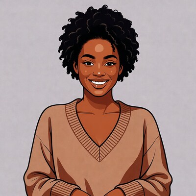 Smiling African-American woman illustration