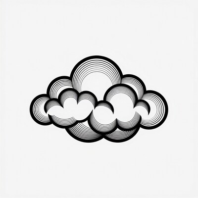 Line Art Cloud Illustration