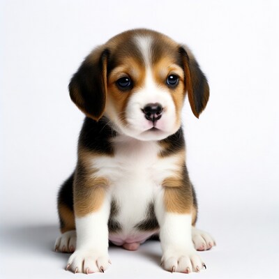 Cute Beagle Puppy Sitting