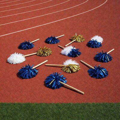 Pom Poms on Red Track