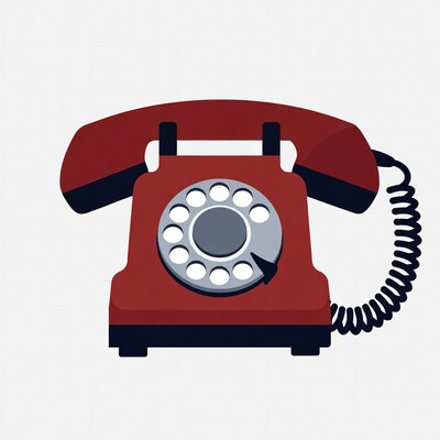Red Vintage Rotary Phone Illustration