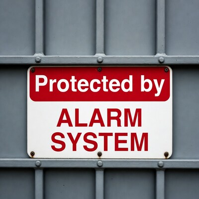 Protected by Alarm System Sign
