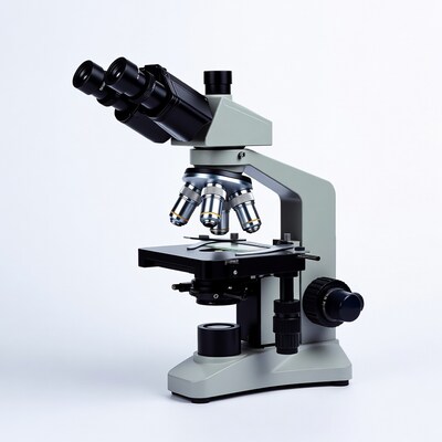 Compound Microscope on White Background