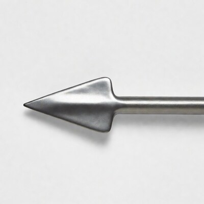 Silver arrow on white background