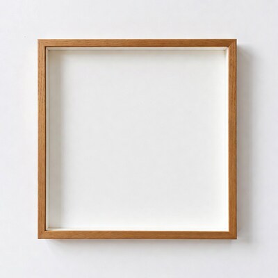 Empty Oak Wood Picture Frame