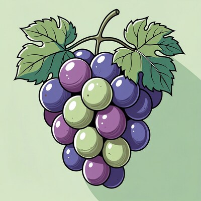 Colorful Grape Bunch Illustration