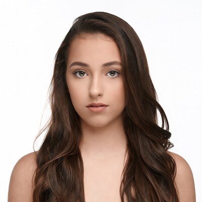 Teen girl with long brown hair