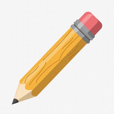 Yellow pencil with pink eraser
